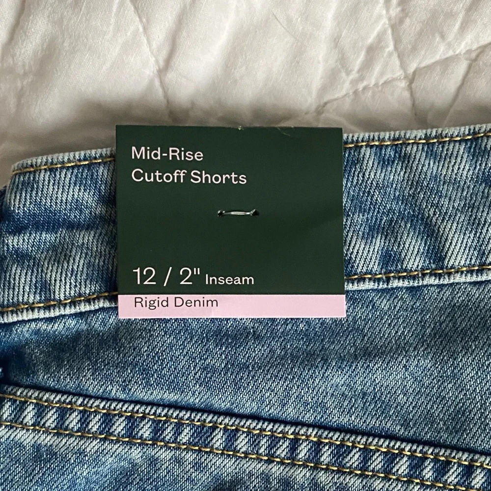 Distressed High-Rise Denim Shorts